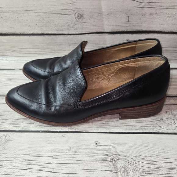 Madewell Black Leather The Frances Loafers Office Shoes Women Sz 8M - Picture 2 of 6